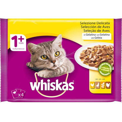Picture of Alim Gato WHISKAS +1 Aves 4x100gr